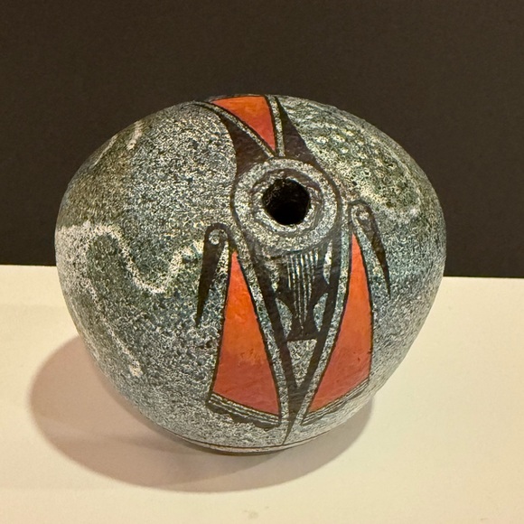 Ralph Aragon Hand Painted Zia Pueblo Southwestern Native American Art Vessel - Picture 1 of 10